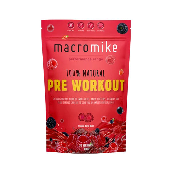 All Natural Pre-Workout - Tropical Berry Blast - Macro Mike | MAK Fitness