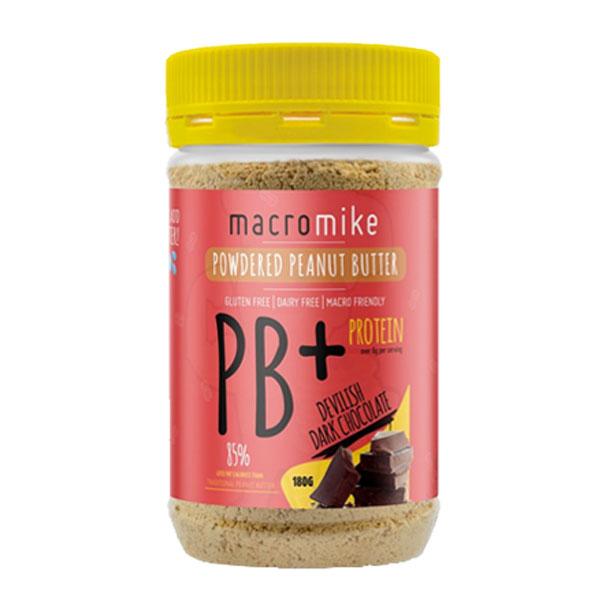 PB+ Powdered Peanut Butter (180g) - Develish Dark Chocolate - Macro Mike | MAK Fitness