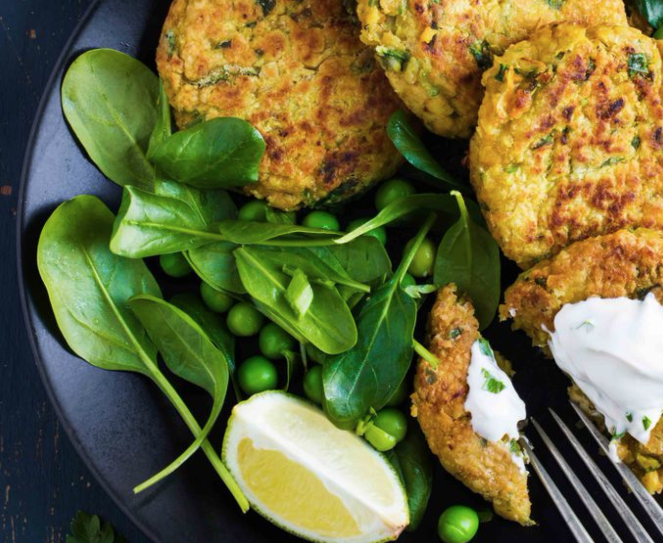 Chickpea Fritters With Spinach