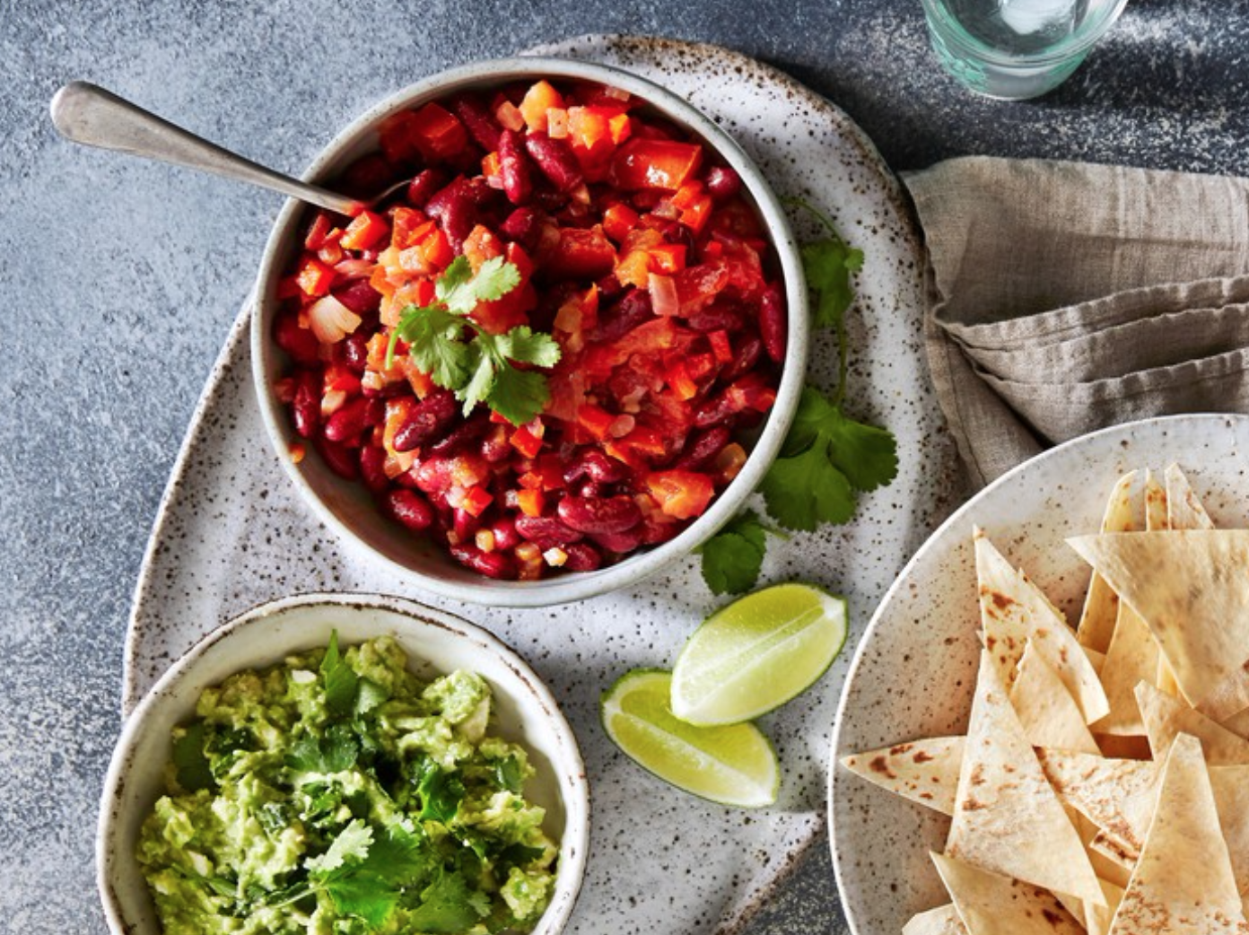 Vegetarian Nachos With Feta Guacamole