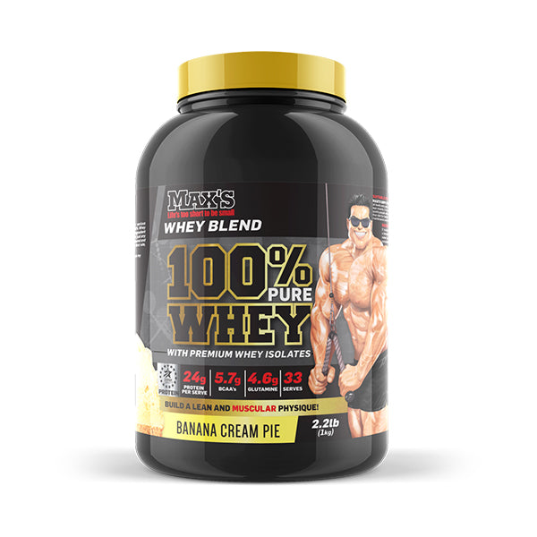 100% Pure Whey Protein 1kg - Banana Cream Pie - MAX's | MAK Fitness