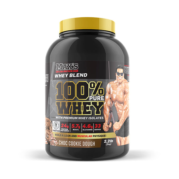 100% Pure Whey Protein 1kg - Choc Cookie Dough - MAX's | MAK Fitness