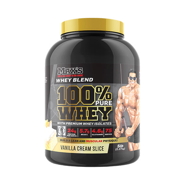 100% Pure Whey Protein 2.27kg - Vanilla Cream Slice - MAX's | MAK Fitness