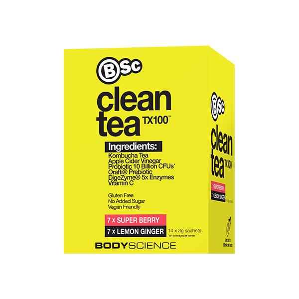 Clean Tea TX100 - 14 Serves - Assorted - Body Science | MAK Fitness