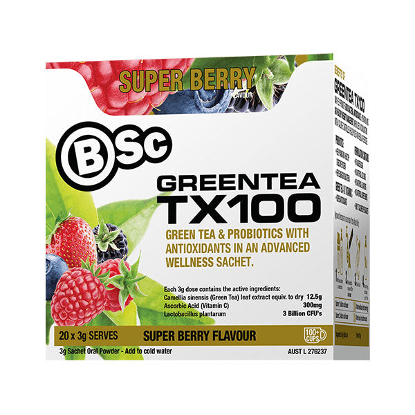 Green Tea TX100 20 Serves - Super Berry - Body Science | MAK Fitness
