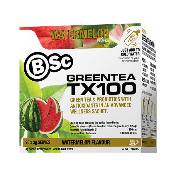 Green Tea TX100 20 Serves - Watermelon - Body Science | MAK Fitness