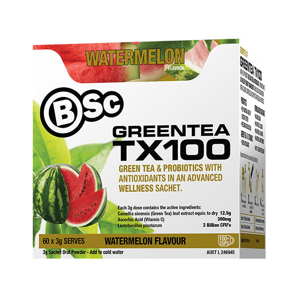 Green Tea TX100 60 Serves - Watermelon - Body Science | MAK Fitness