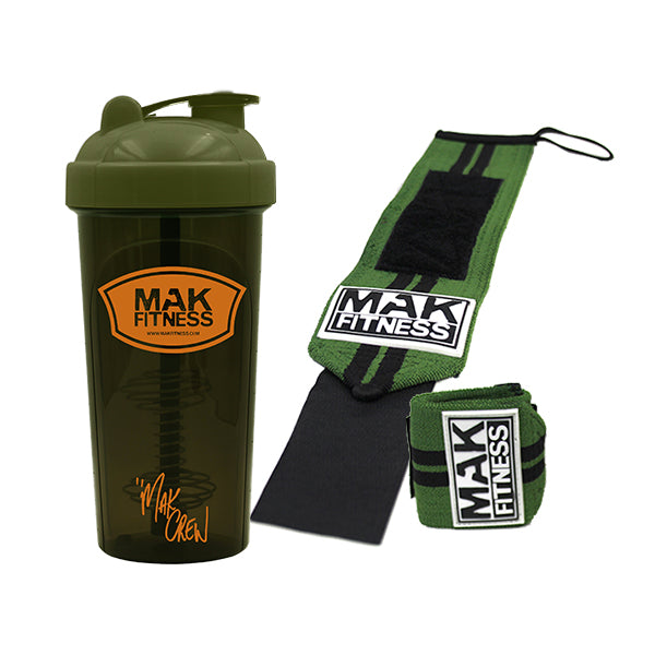 MAK Shaker + Wrist Wraps Bundle - Green - MAK Fitness | MAK Fitness