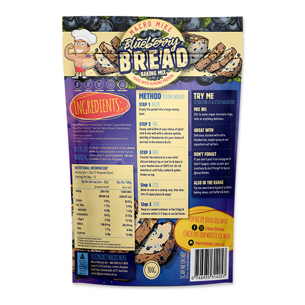 Blueberry Bread Baking Mix - Macro Mike | MAK Fitness