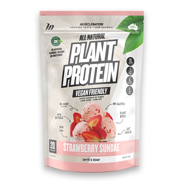 All Natural Plant Protein - Strawberry Sundae - Muscle Nation | MAK Fitness