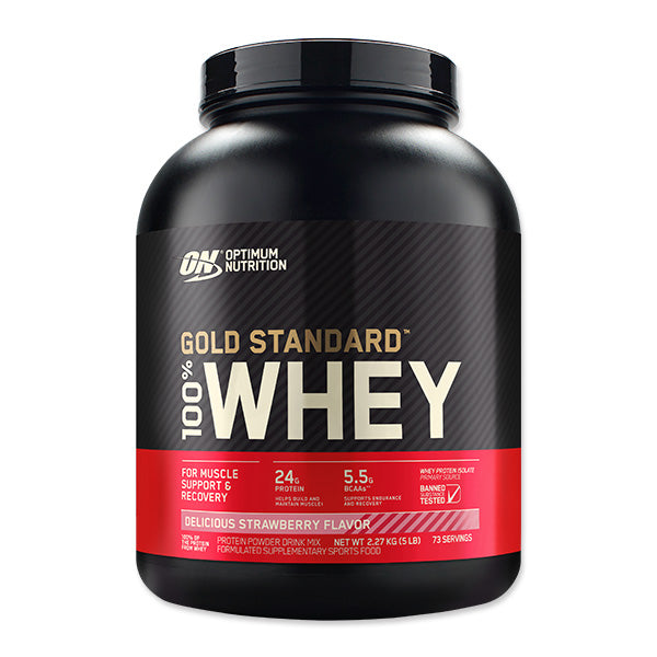 Gold Standard 100% Whey - 2.27kg - Delicious Strawberry - Optimum Nutrition | MAK Fitness