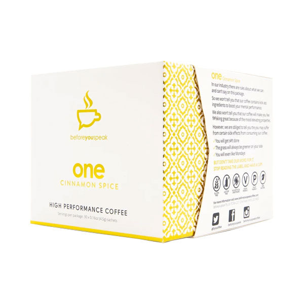 One - High Performance Coffee (30 Sachet Box) - Cinnamon Spice - BeforeYouSpeak | MAK Fitness