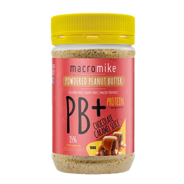 PB+ Powdered Peanut Butter (180g) - Chocolate Caramel Slice - Macro Mike | MAK Fitness