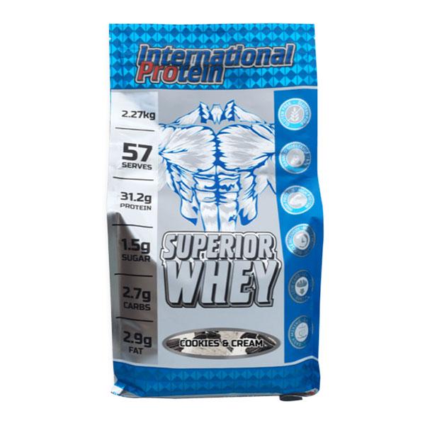 Superior Whey - Cookies & Cream - International Protein | MAK Fitness