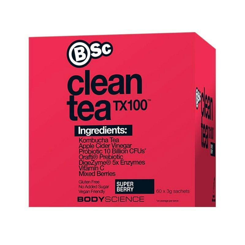 Clean Tea TX100 - 60 Serves - Super Berry - Body Science | MAK Fitness
