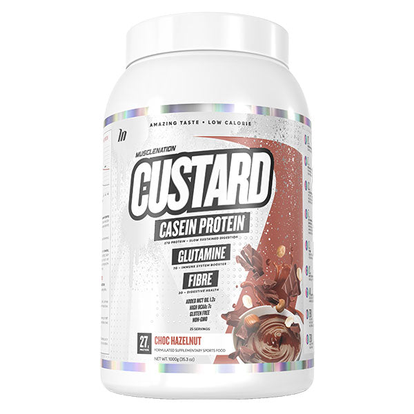 Custard Casein Protein - Choc Hazelnut - Muscle Nation | MAK Fitness