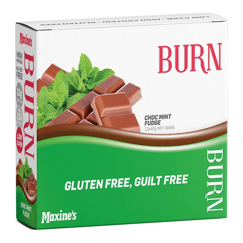 Burn Bar (Box of 12) - Choc Mint Fudge - Maxine's | MAK Fitness