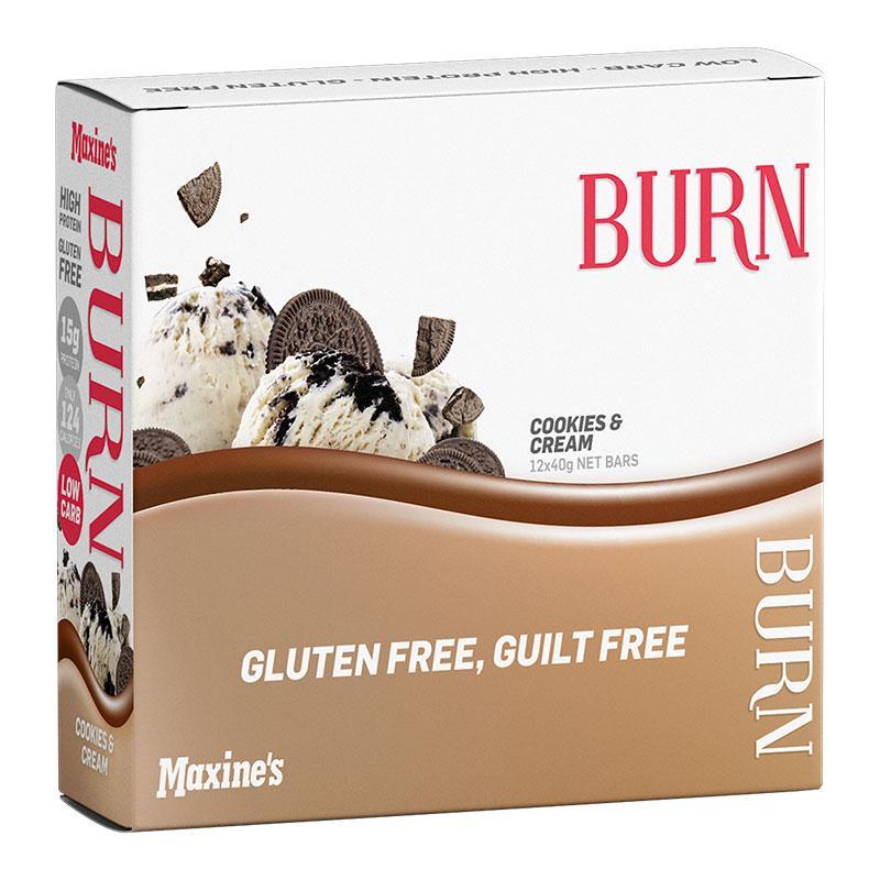Burn Bar (Box of 12) - Cookies & Cream - Maxine's | MAK Fitness