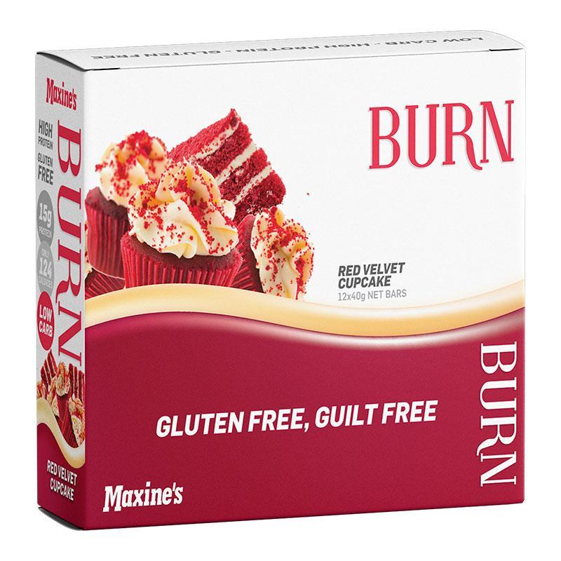 Burn Bar (Box of 12) - Red Velvet Cupcake - Maxine's | MAK Fitness