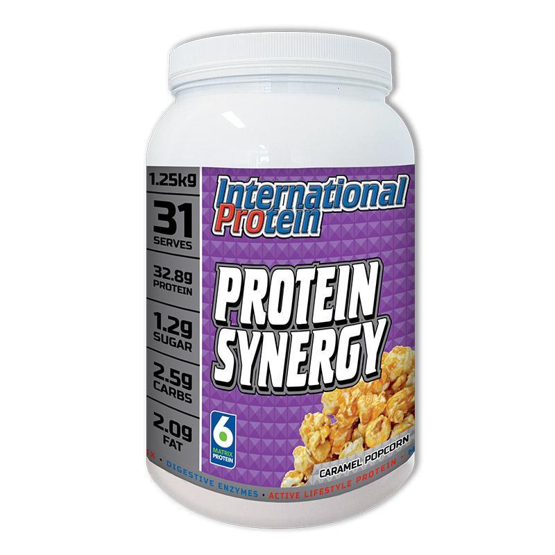 Protein Synergy - Caramel Popcorn - International Protein | MAK Fitness