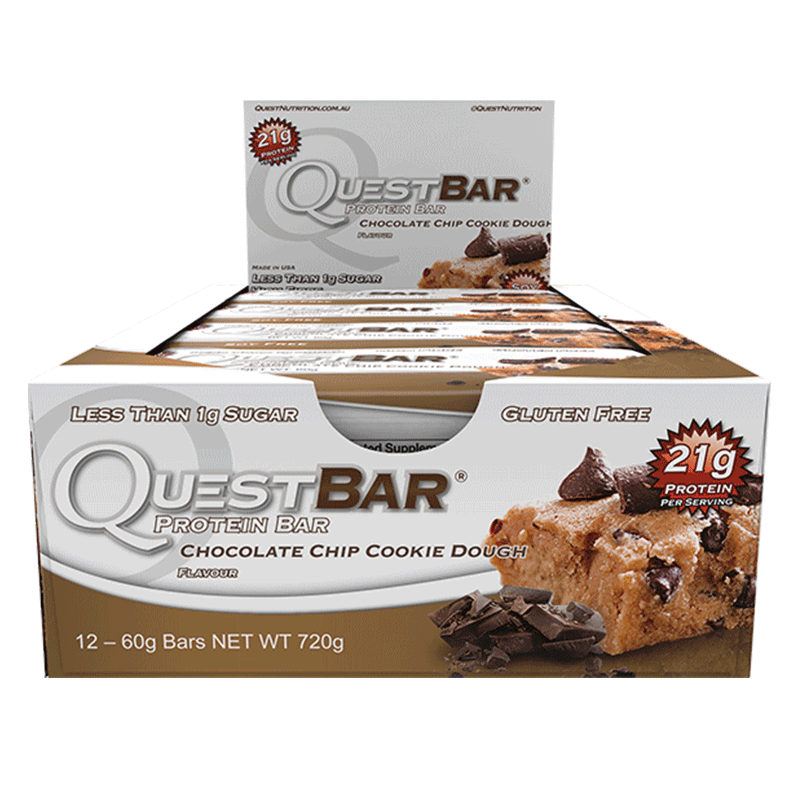 Quest Protein Bars (Box of 12) - Chocolate Chip Cookie Dough - Quest Nutrition | MAK Fitness