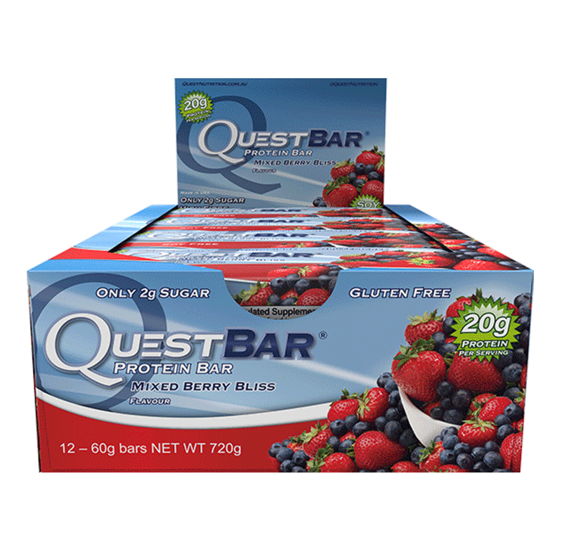 Quest Protein Bars (Box of 12) - Mixed Berry Bliss - Quest Nutrition | MAK Fitness