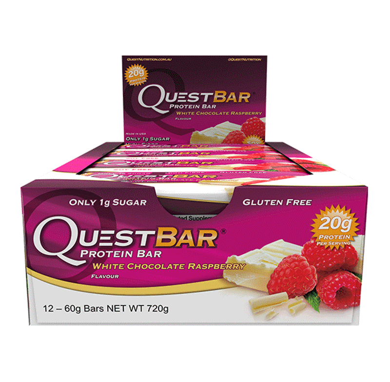Quest Protein Bars (Box of 12) - White Chocolate Raspberry - Quest Nutrition | MAK Fitness